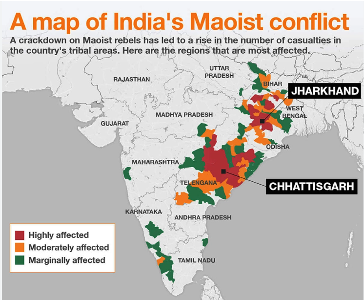 Map of Maoist Conflict